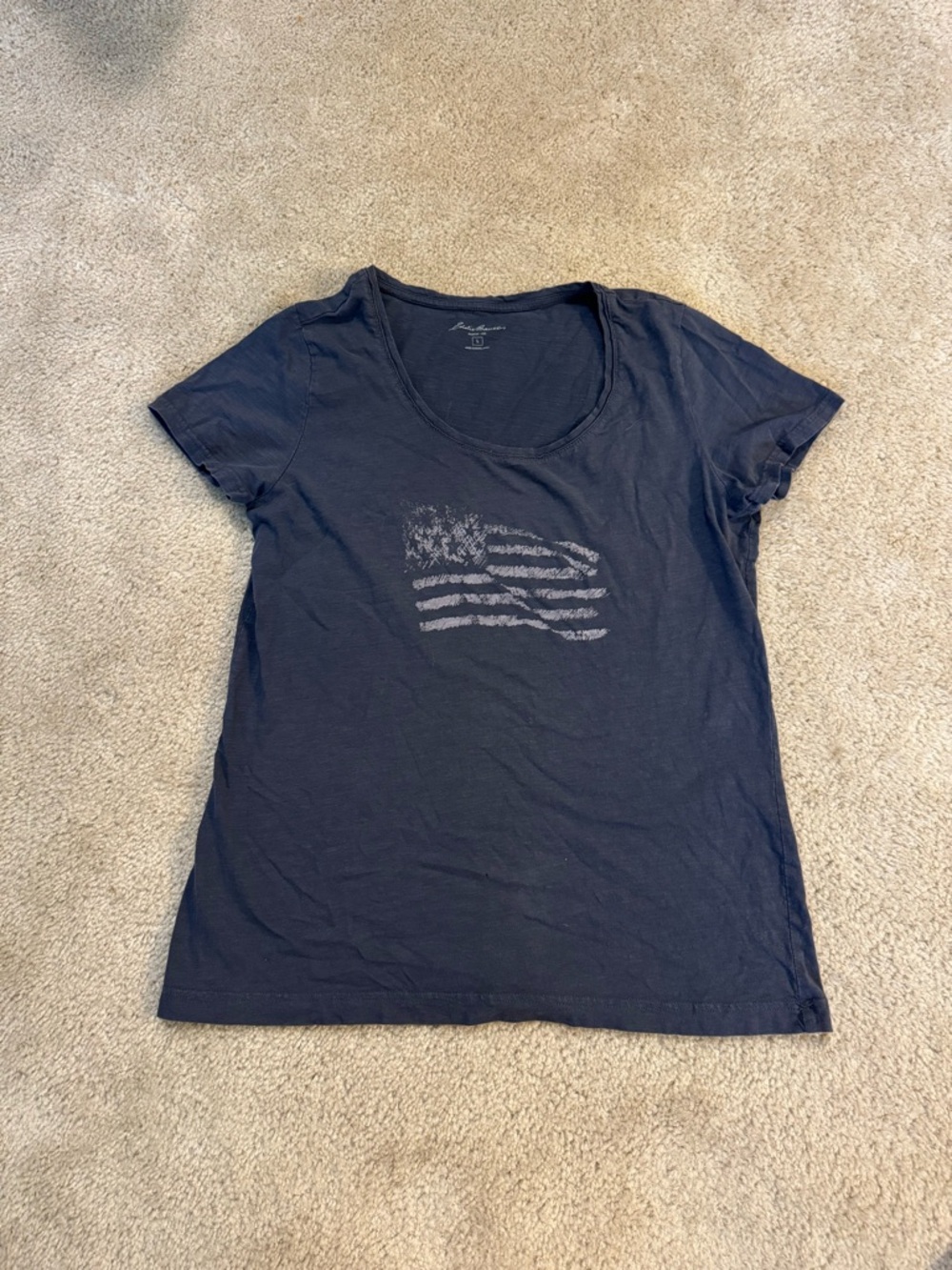 Eddie Bauer Women’s Navy Short-Sleeve American Flag Graphic Tee